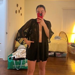 Kimchi Blue brand black lace coverup from Urban Outfitters